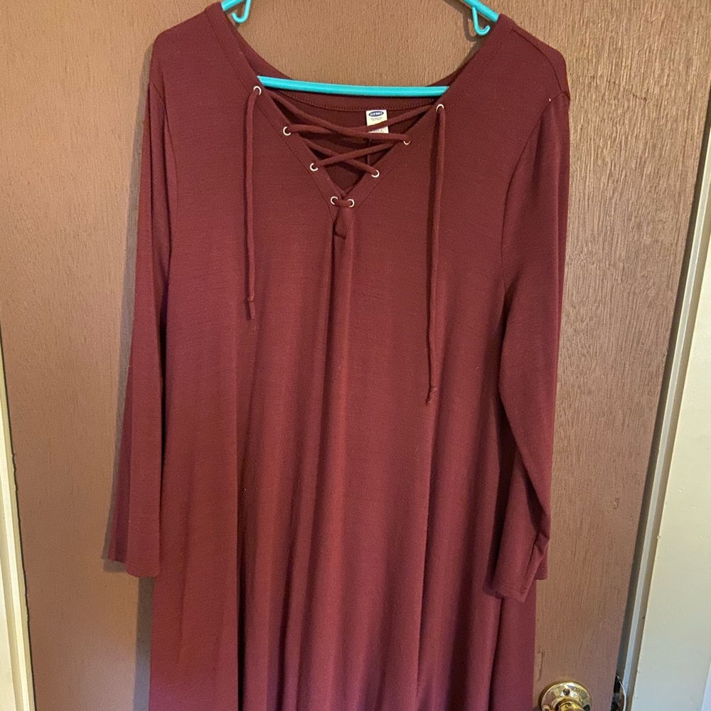 Burgundy old navy criss cross dress size xl